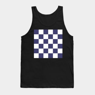 Navy blue and white checkerboard print Tank Top